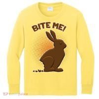 Bite Me! Chocolate Easter Bunny Kids Long Sleeve Shirt thumb 0