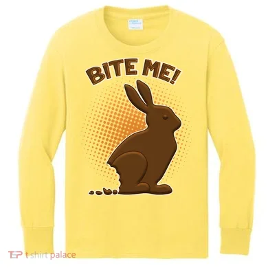 Bite Me! Chocolate Easter Bunny Kids Long Sleeve Shirt