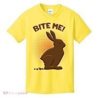 Bite Me! Chocolate Easter Bunny Kids T-Shirt thumb 0