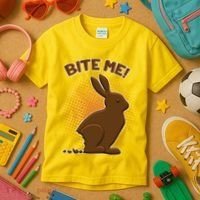 Bite Me! Chocolate Easter Bunny Kids T-Shirt thumb 3