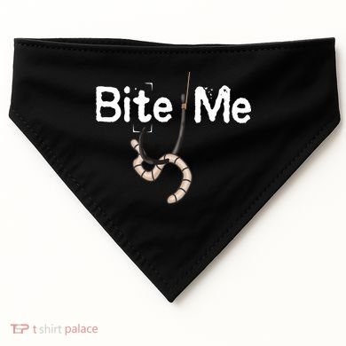 Bite Me Fish Hook USA-Made Doggie Bandana