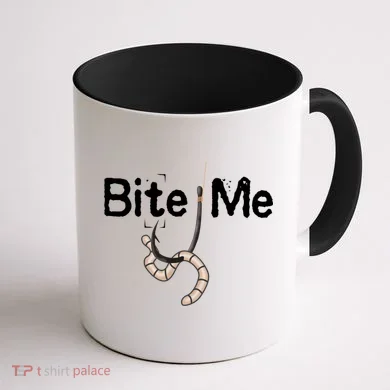 Bite Me Fish Hook Coffee Mug back