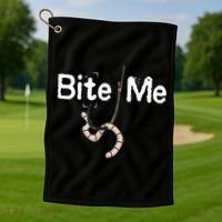 Bite Me Fish Hook Golf Towel thumb 1