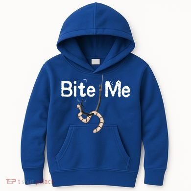 Bite Me Fish Hook Kids Hoodie