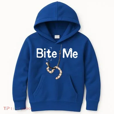 Bite Me Fish Hook Kids Hoodie