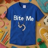 Bite Me Fish Hook Kids T-Shirt thumb 3