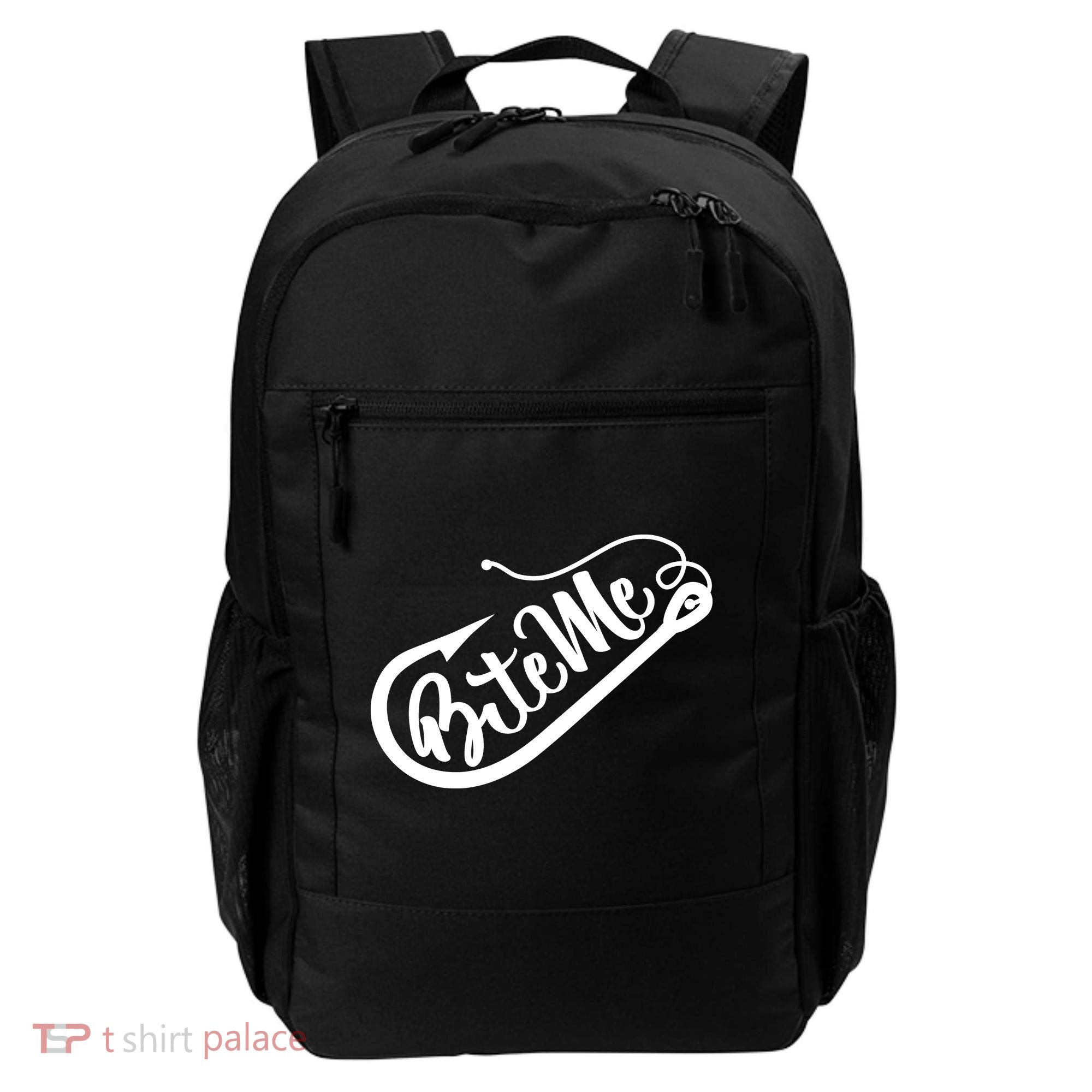 Bite Me Fish Hook Funny Fishing Backpack