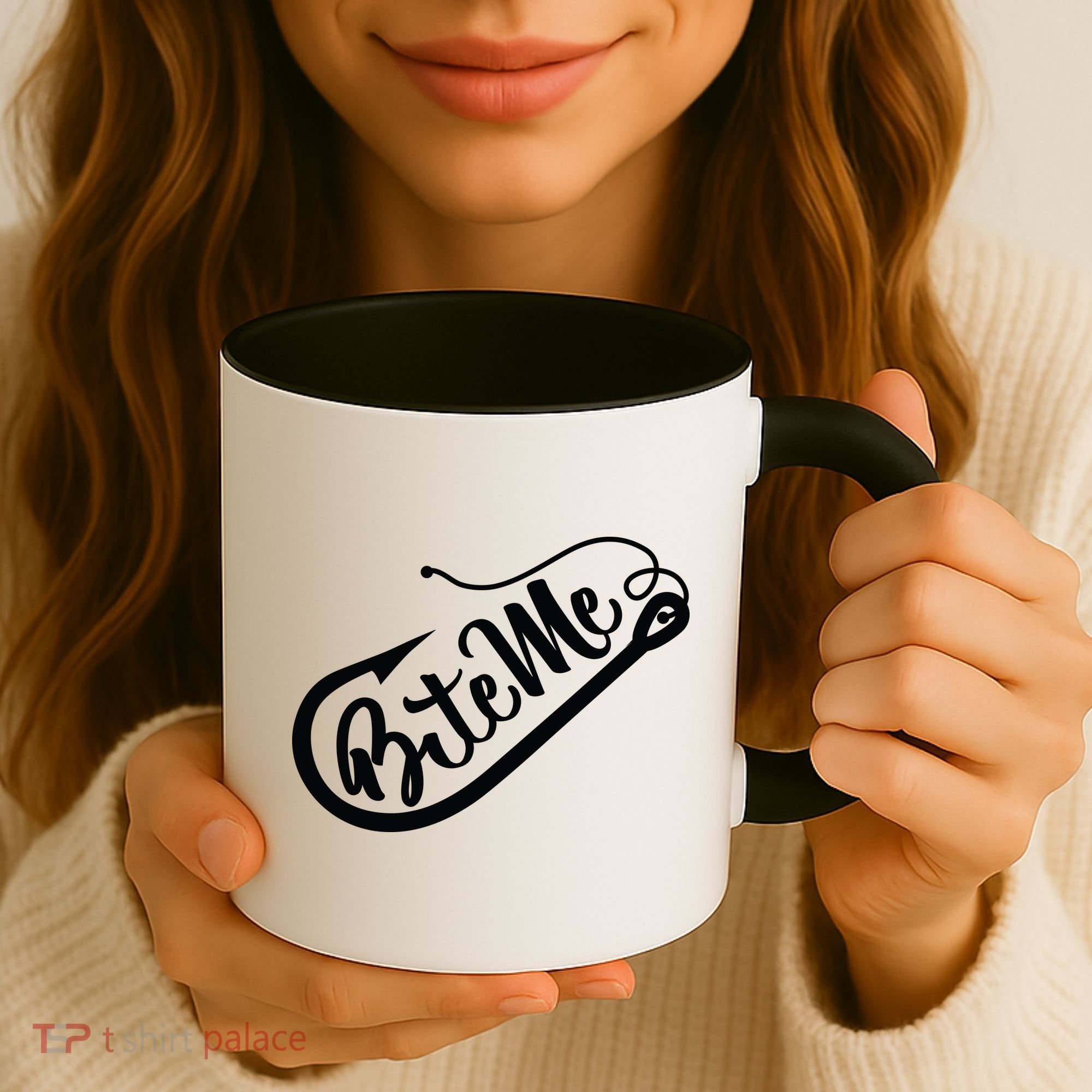 Bite Me Fish Hook Funny Fishing Coffee Mug