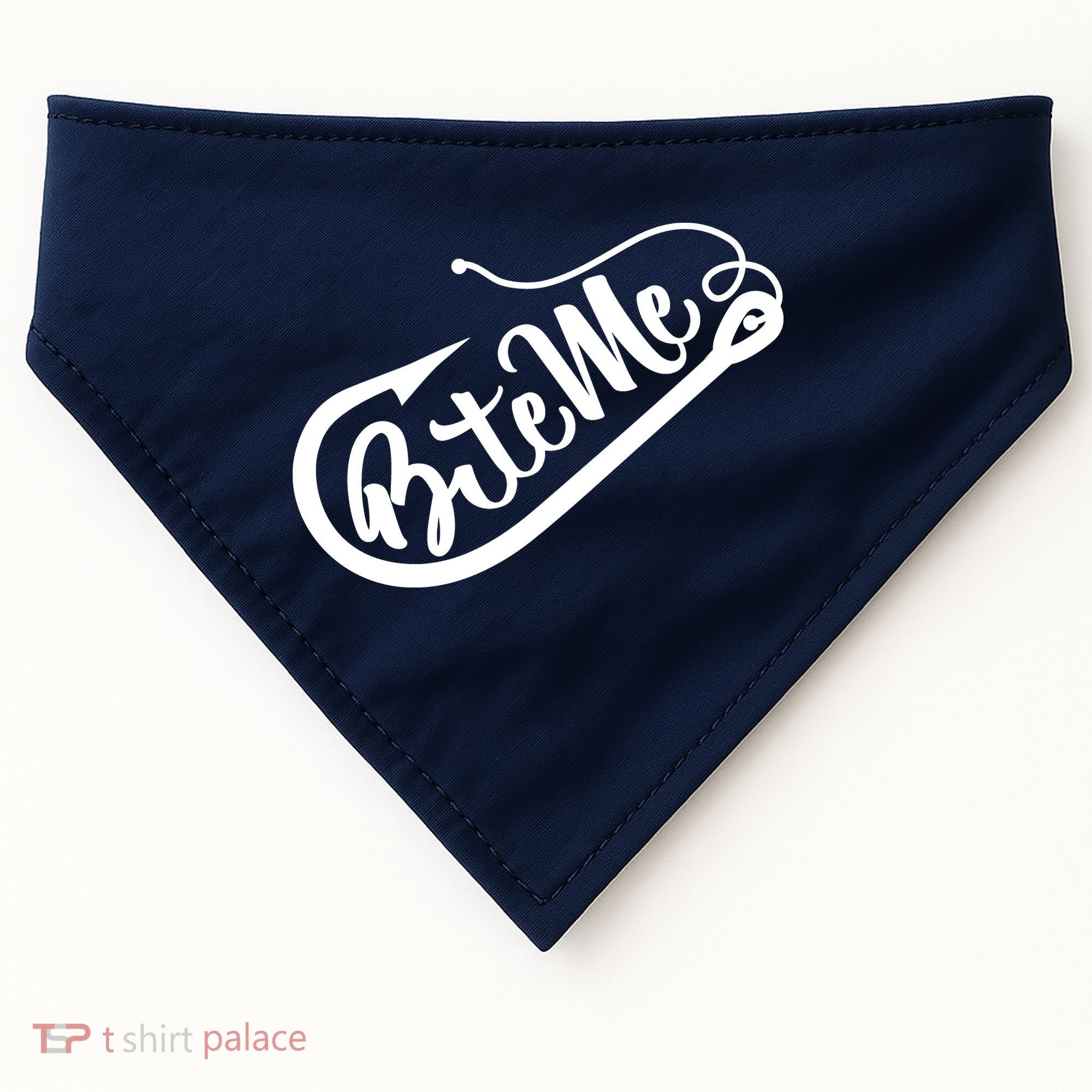 Bite Me Fish Hook Funny Fishing USA-Made Doggie Bandana