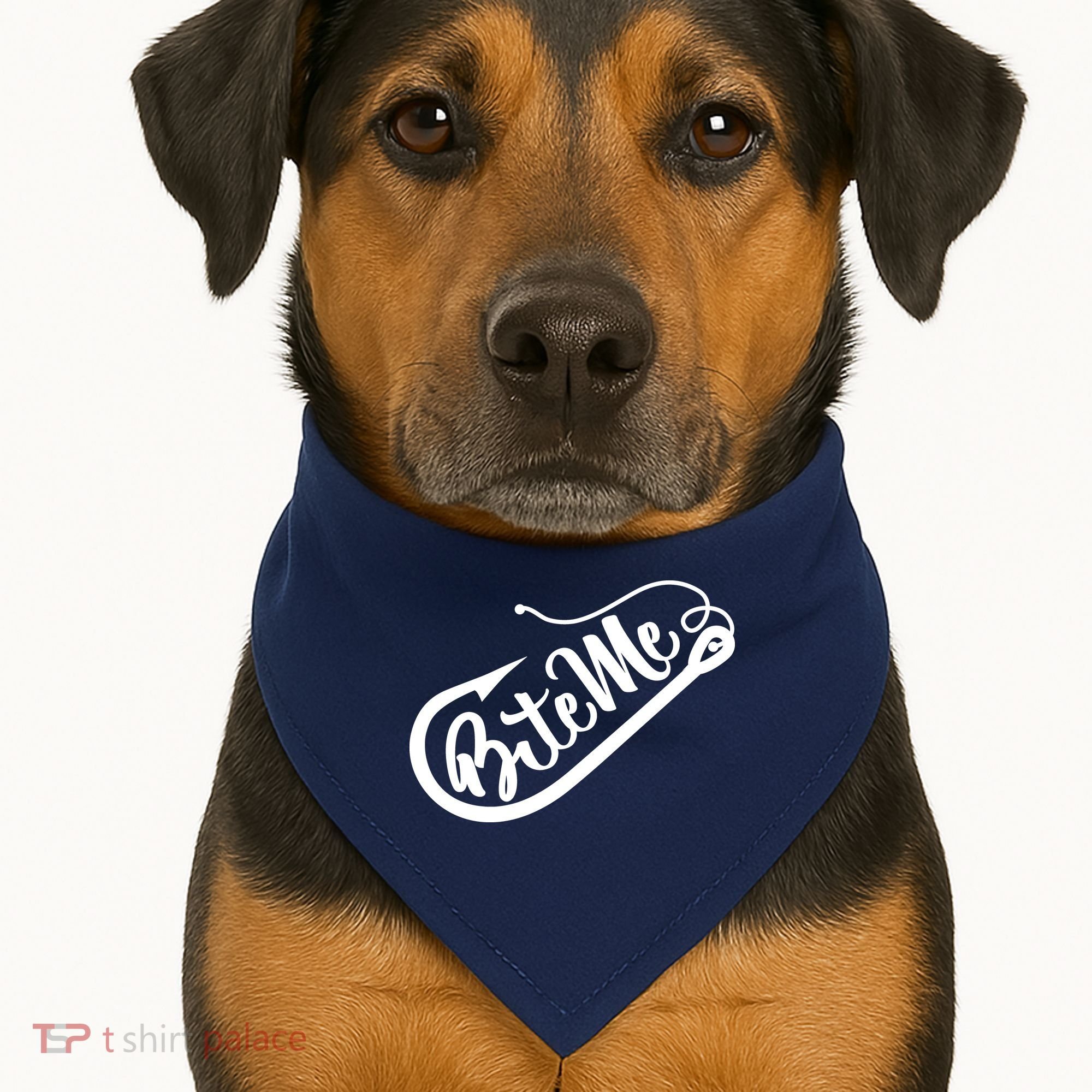 Bite Me Fish Hook Funny Fishing USA-Made Doggie Bandana