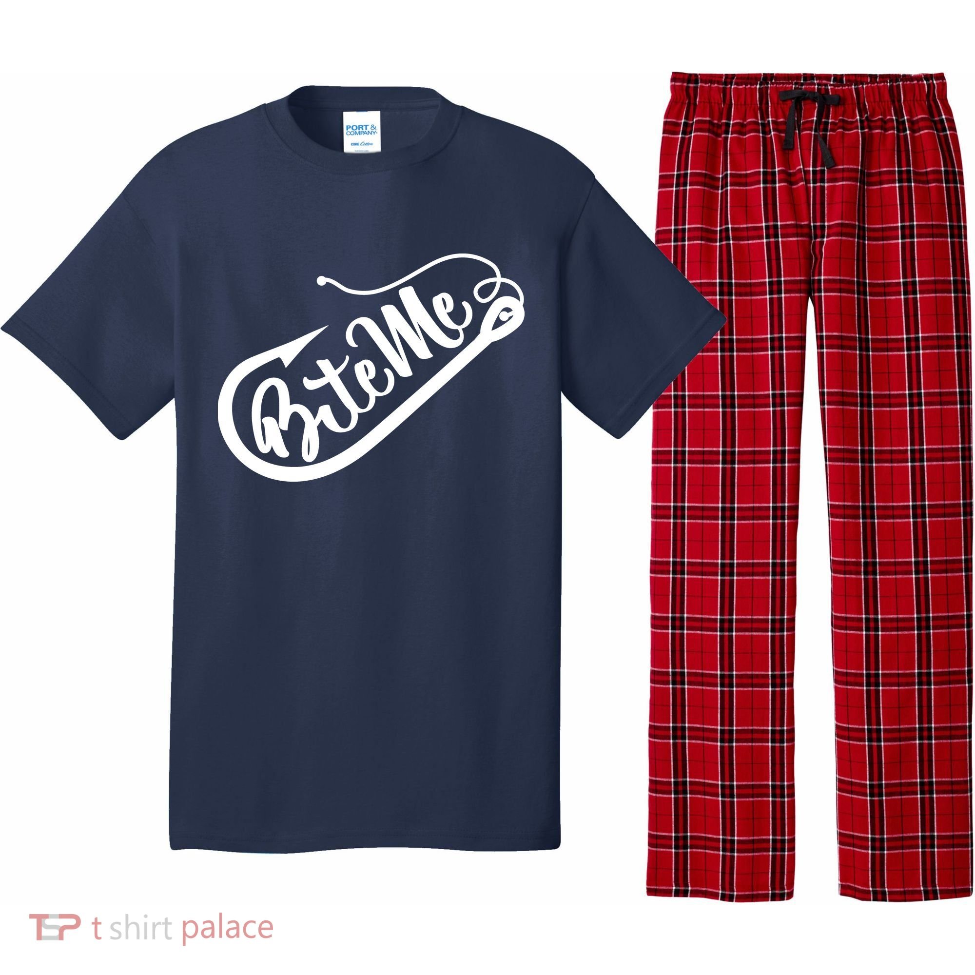 Bite Me Fish Hook Funny Fishing Pajama Set