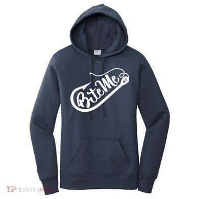 Bite Me Fish Hook Funny Fishing Women's Hoodie