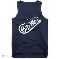Bite Me Fish Hook Funny Fishing Tank Top thumb 0