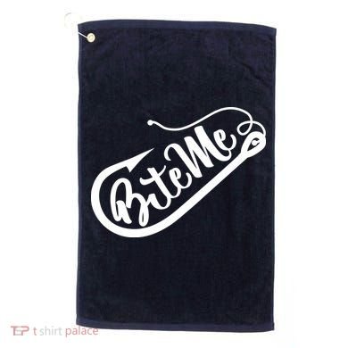 Bite Me Fish Hook Funny Fishing Golf Towel