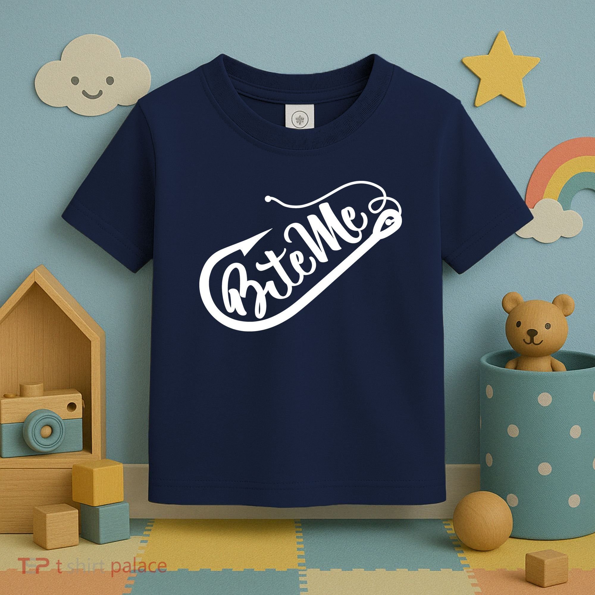 Bite Me Fish Hook Funny Fishing Toddler T-Shirt