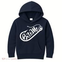Bite Me Fish Hook Funny Fishing Kids Hoodie thumb 0