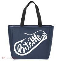 Bite Me Fish Hook Funny Fishing Tote Bag thumb 0