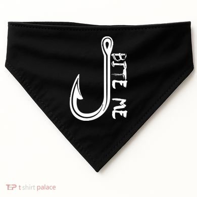 Bite Me Fishing Hook USA-Made Doggie Bandana
