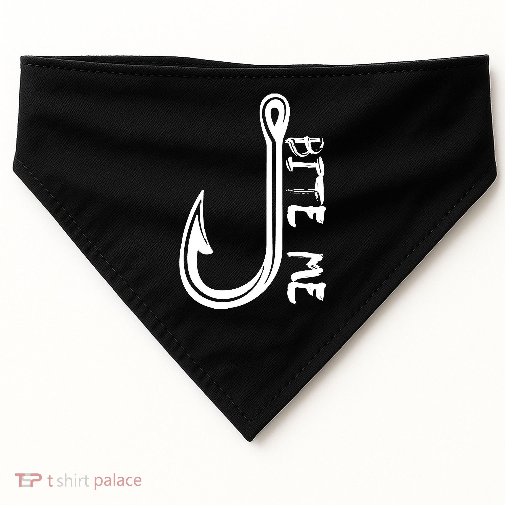 Bite Me Fishing Hook USA-Made Doggie Bandana