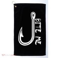 Bite Me Fishing Hook Golf Towel thumb 0