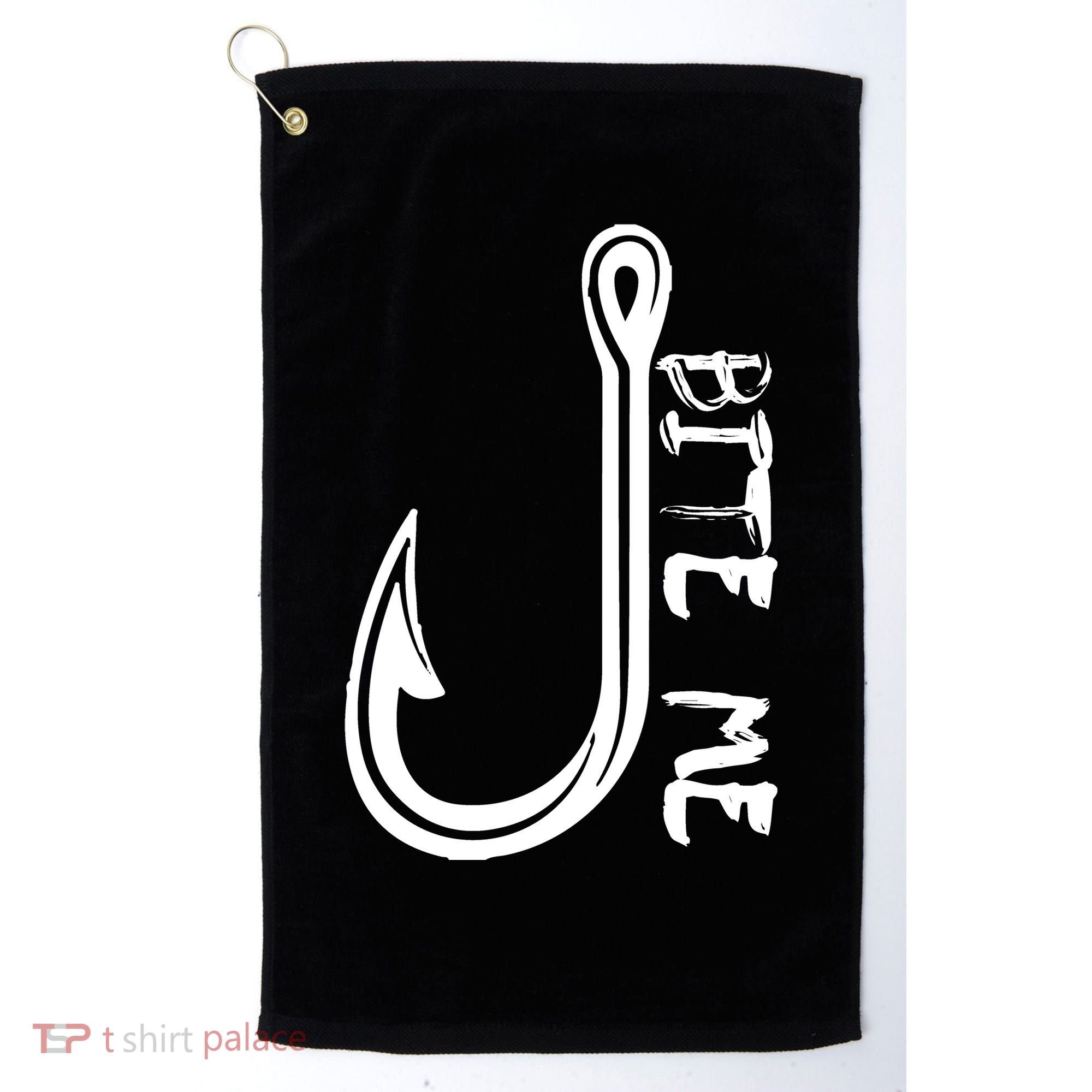 Bite Me Fishing Hook Golf Towel