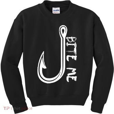 Bite Me Fishing Hook Kids Sweatshirt