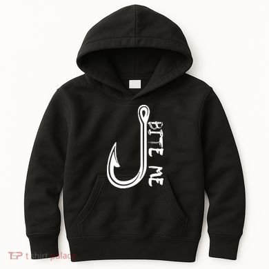 Bite Me Fishing Hook Kids Hoodie