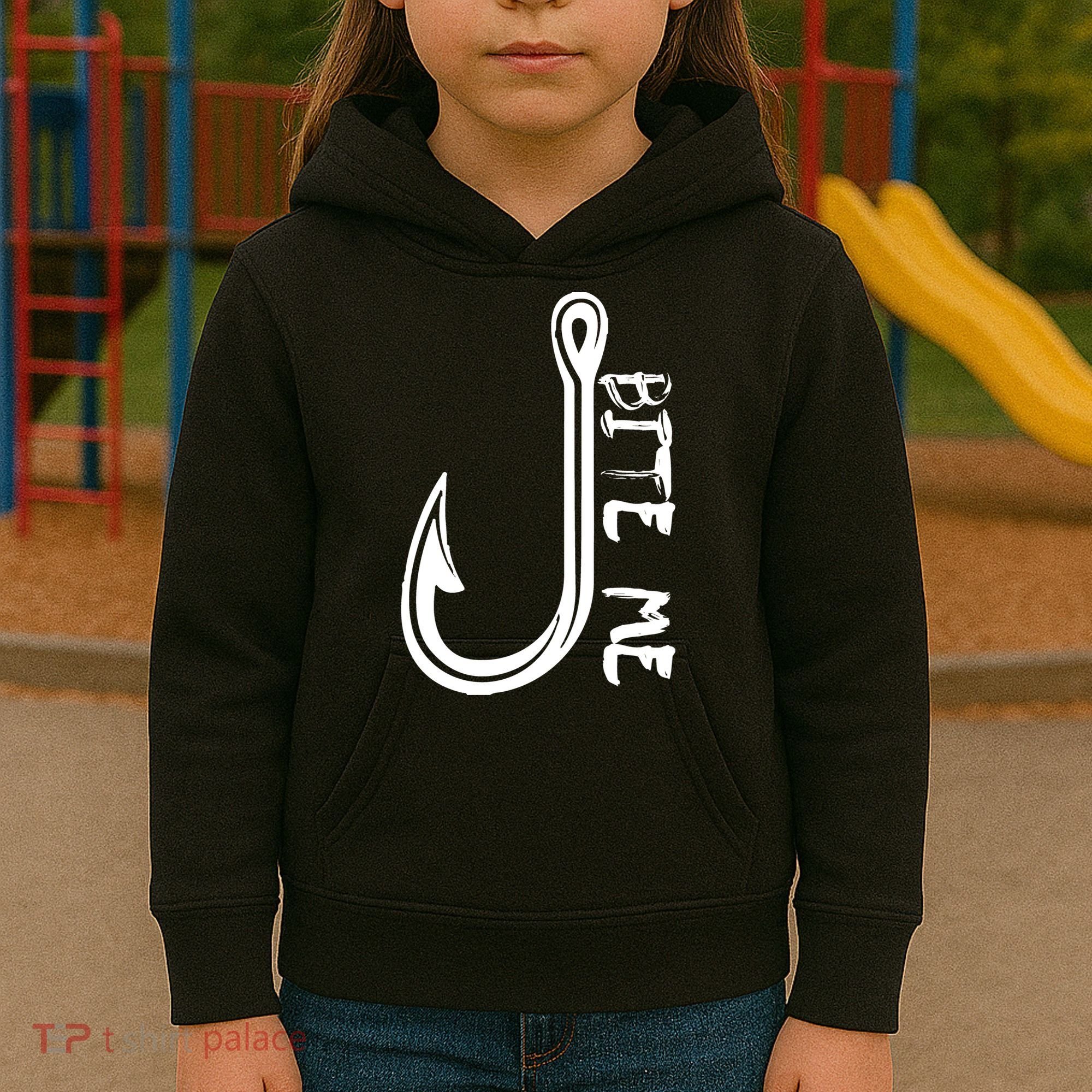 Bite Me Fishing Hook Kids Hoodie