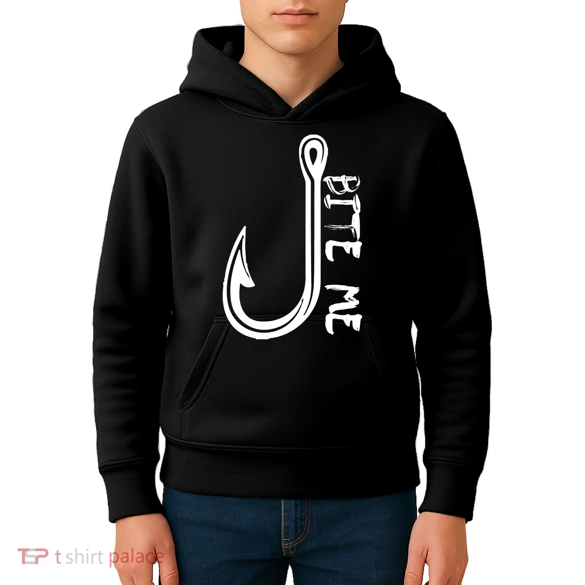 Bite Me Fishing Hook Kids Hoodie
