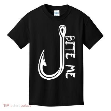 Bite Me Fishing Hook Kids T-Shirt