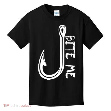 Bite Me Fishing Hook Kids T-Shirt