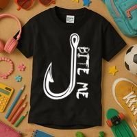Bite Me Fishing Hook Kids T-Shirt thumb 3