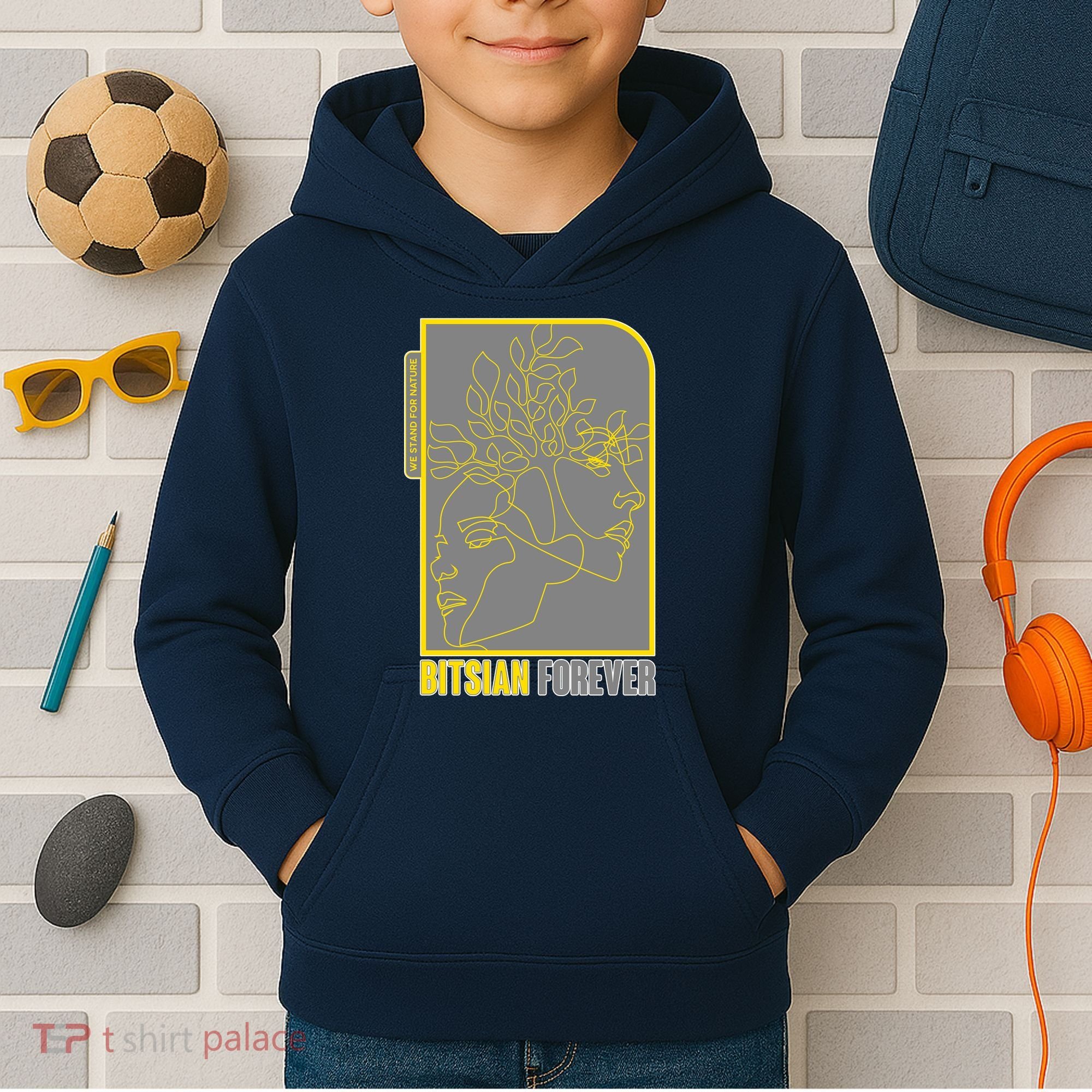 Bitsian Forever We Stand For Nature Kids Hoodie