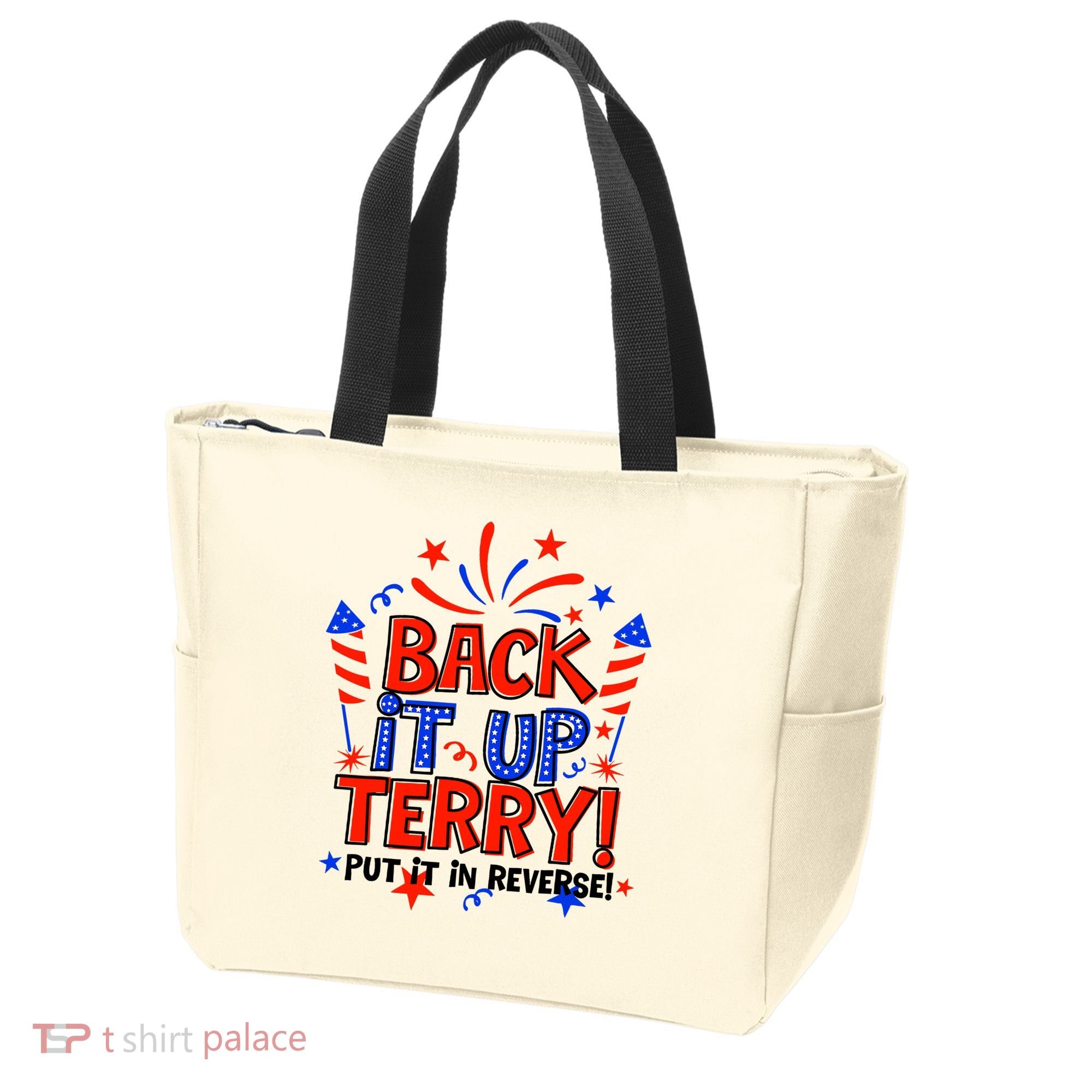 Back It Up Terry Put It In Reverse 4th Of July Fireworks Tote Bag