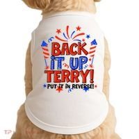Back It Up Terry Put It In Reverse 4th Of July Fireworks Doggie Tank thumb 0