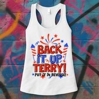 Back It Up Terry Put It In Reverse 4th Of July Fireworks Women's Tank Top thumb 3