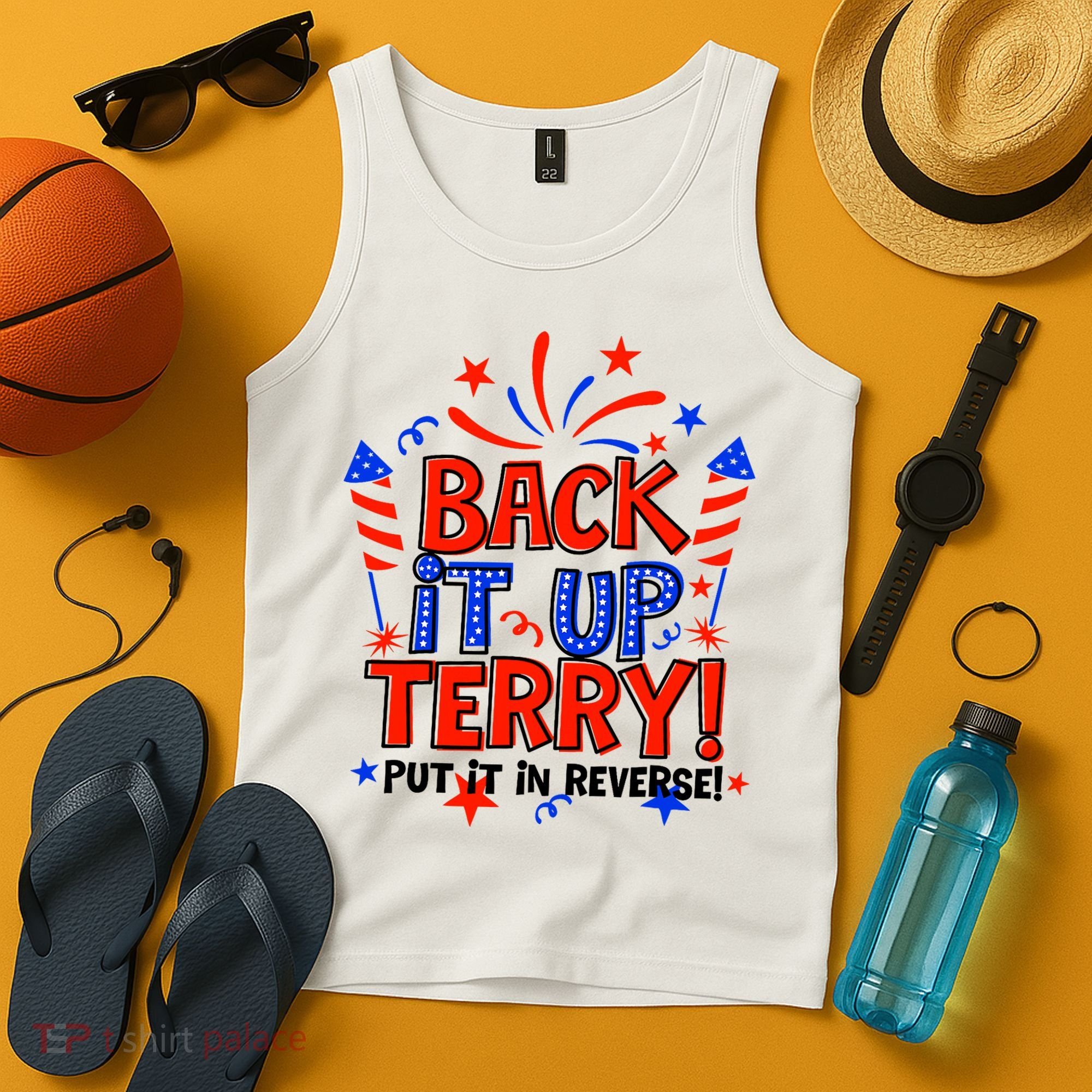 Back It Up Terry Put It In Reverse 4th Of July Fireworks Tank Top
