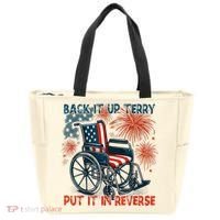 Back It Up Terry Put It In Reverse Fireworks Fun 4th Of July Tote Bag thumb 0
