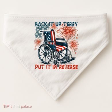Back It Up Terry Put It In Reverse Fireworks Fun 4th Of July USA-Made Doggie Bandana