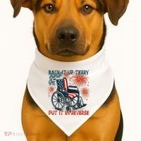 Back It Up Terry Put It In Reverse Fireworks Fun 4th Of July USA-Made Doggie Bandana thumb 1