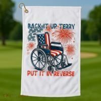 Back It Up Terry Put It In Reverse Fireworks Fun 4th Of July Golf Towel thumb 1