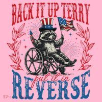 Back It Up Terry Put It In Reverse Funny Racoon 4th Of July Coaster thumb 2