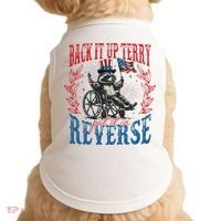 Back It Up Terry Put It In Reverse Funny Racoon 4th Of July Doggie Tank thumb 0