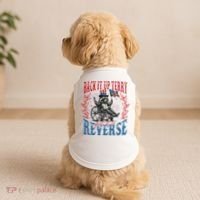 Back It Up Terry Put It In Reverse Funny Racoon 4th Of July Doggie Tank thumb 2