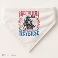 Back It Up Terry Put It In Reverse Funny Racoon 4th Of July USA-Made Doggie Bandana thumb 0