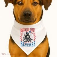 Back It Up Terry Put It In Reverse Funny Racoon 4th Of July USA-Made Doggie Bandana thumb 1