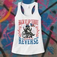 Back It Up Terry Put It In Reverse Funny Racoon 4th Of July Women's Tank Top thumb 3