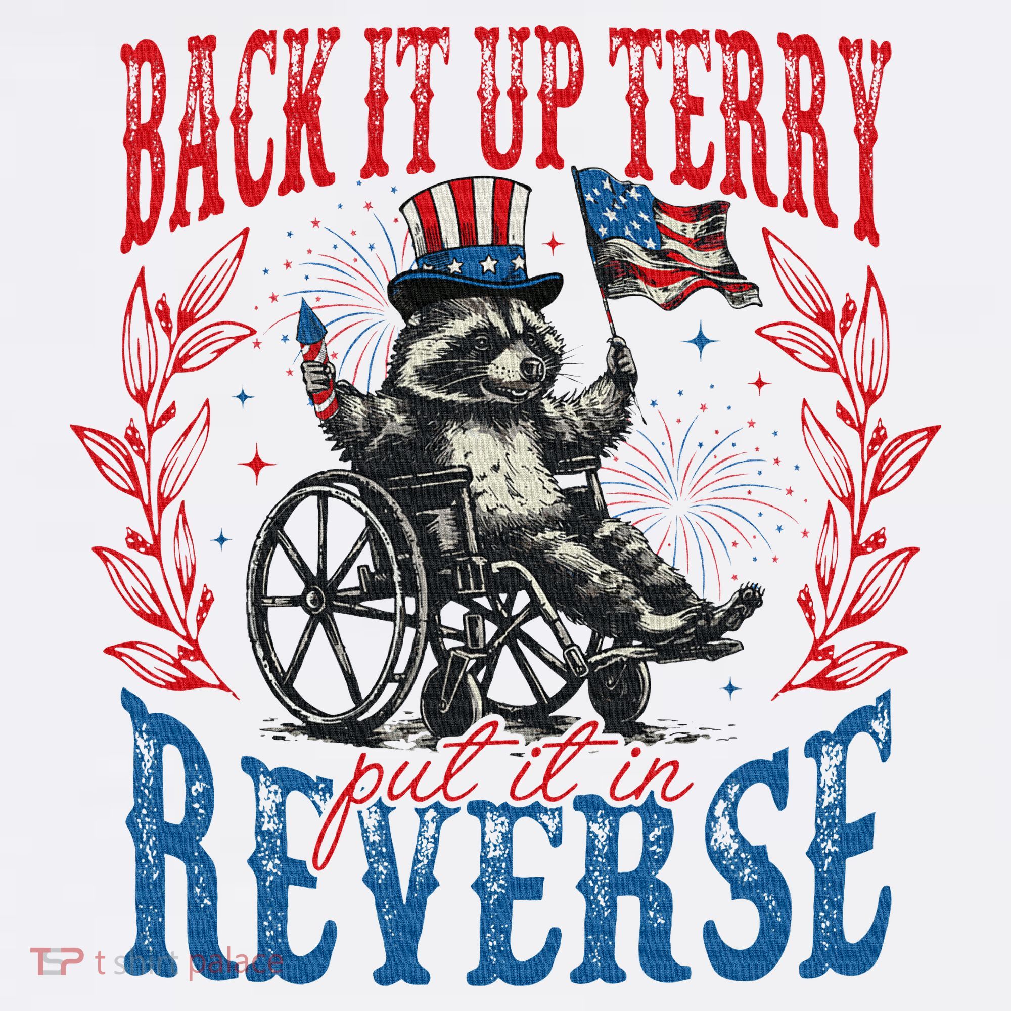 Back It Up Terry Put It In Reverse Funny Racoon 4th Of July Women's Tank Top