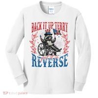 Back It Up Terry Put It In Reverse Funny Racoon 4th Of July Kids Long Sleeve Shirt thumb 0
