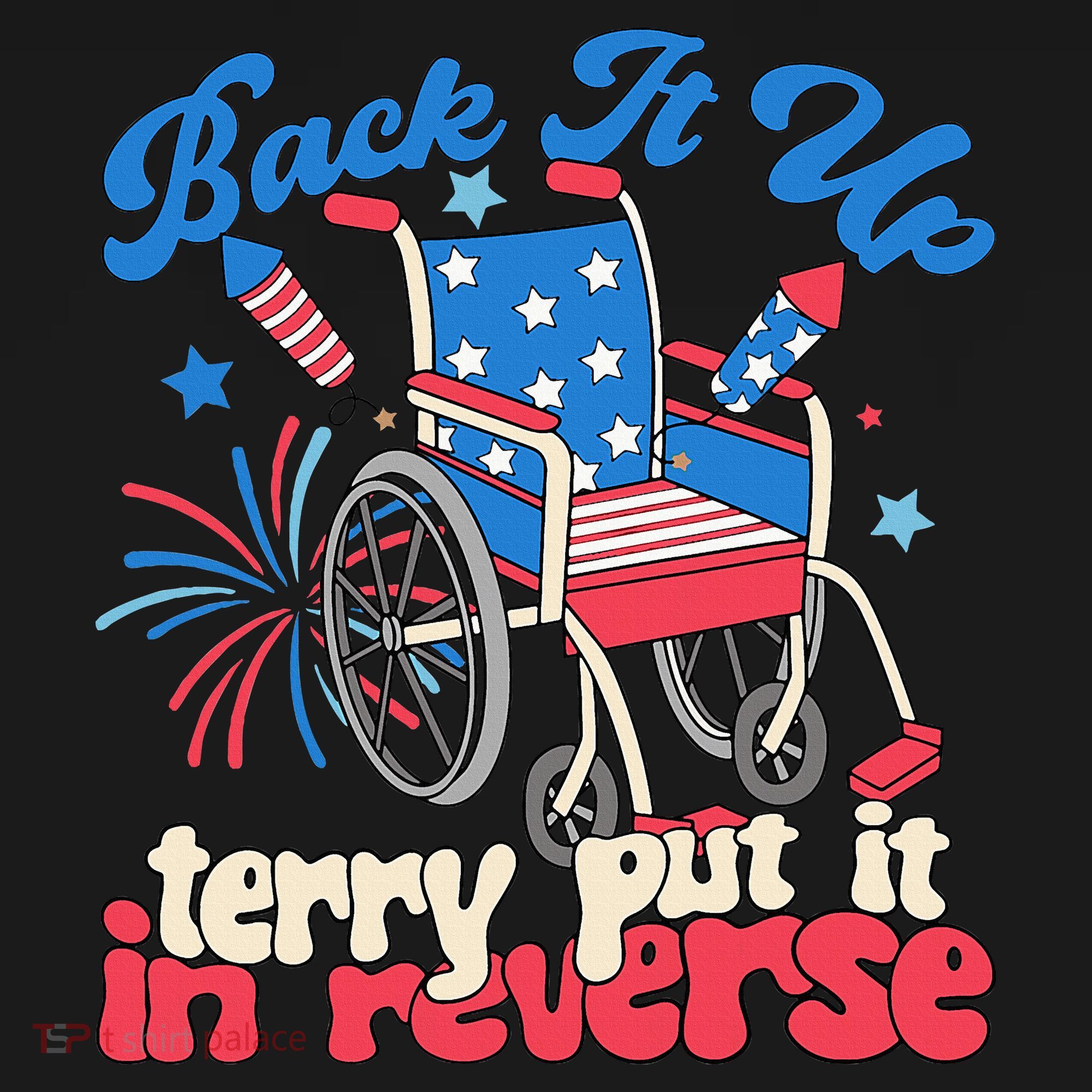 Back It Up Terry Put It In Reverse Firework 4th Of July USA-Made Doggie Bandana